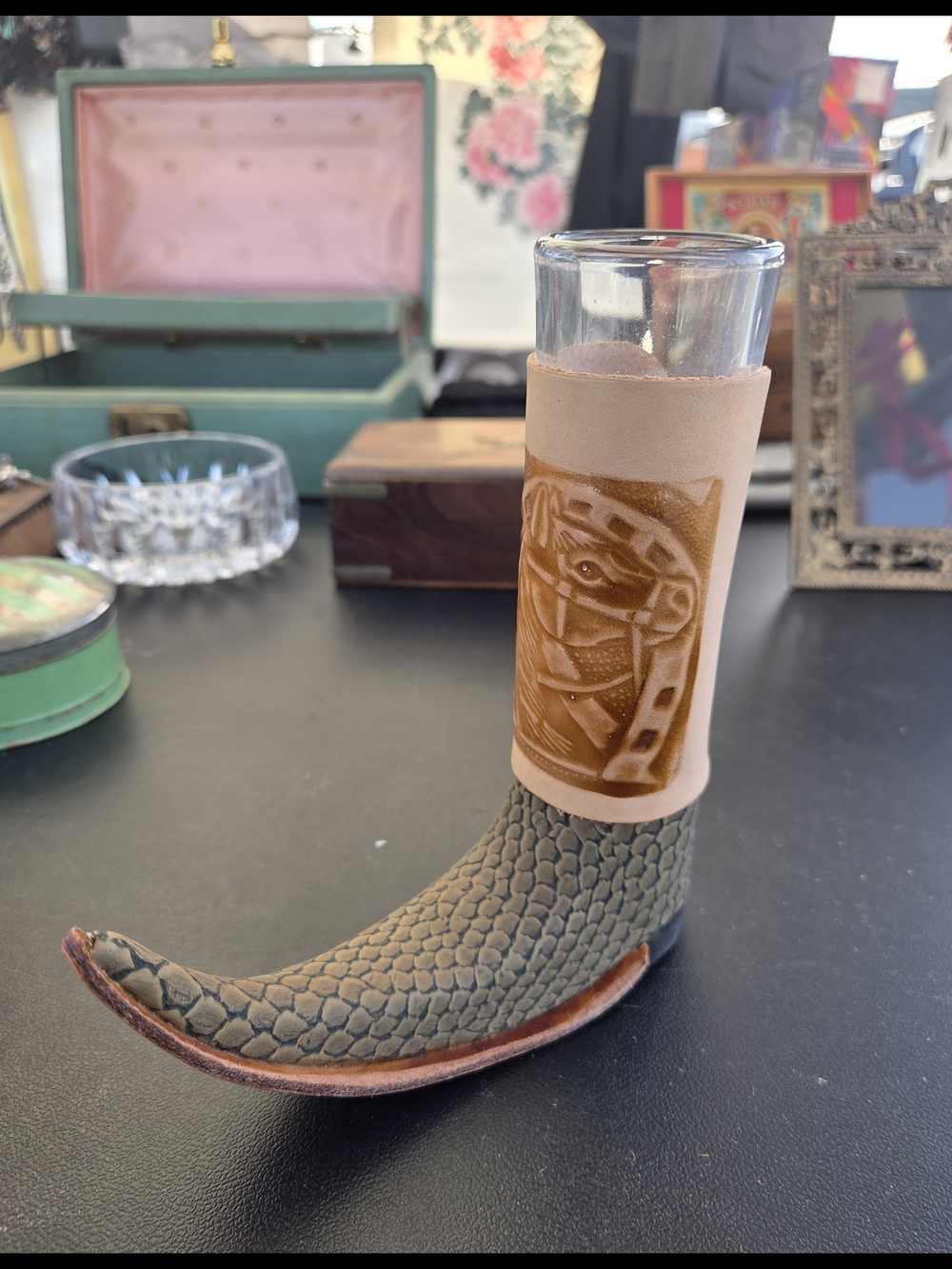 Mexican Leather Mini Boot Tequila Shot Glass
